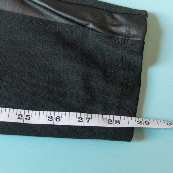 NEW BCBGeneration Black Faux Leather Trim Pull On High Rise Pants Size US 10 - Picture 9 of 10